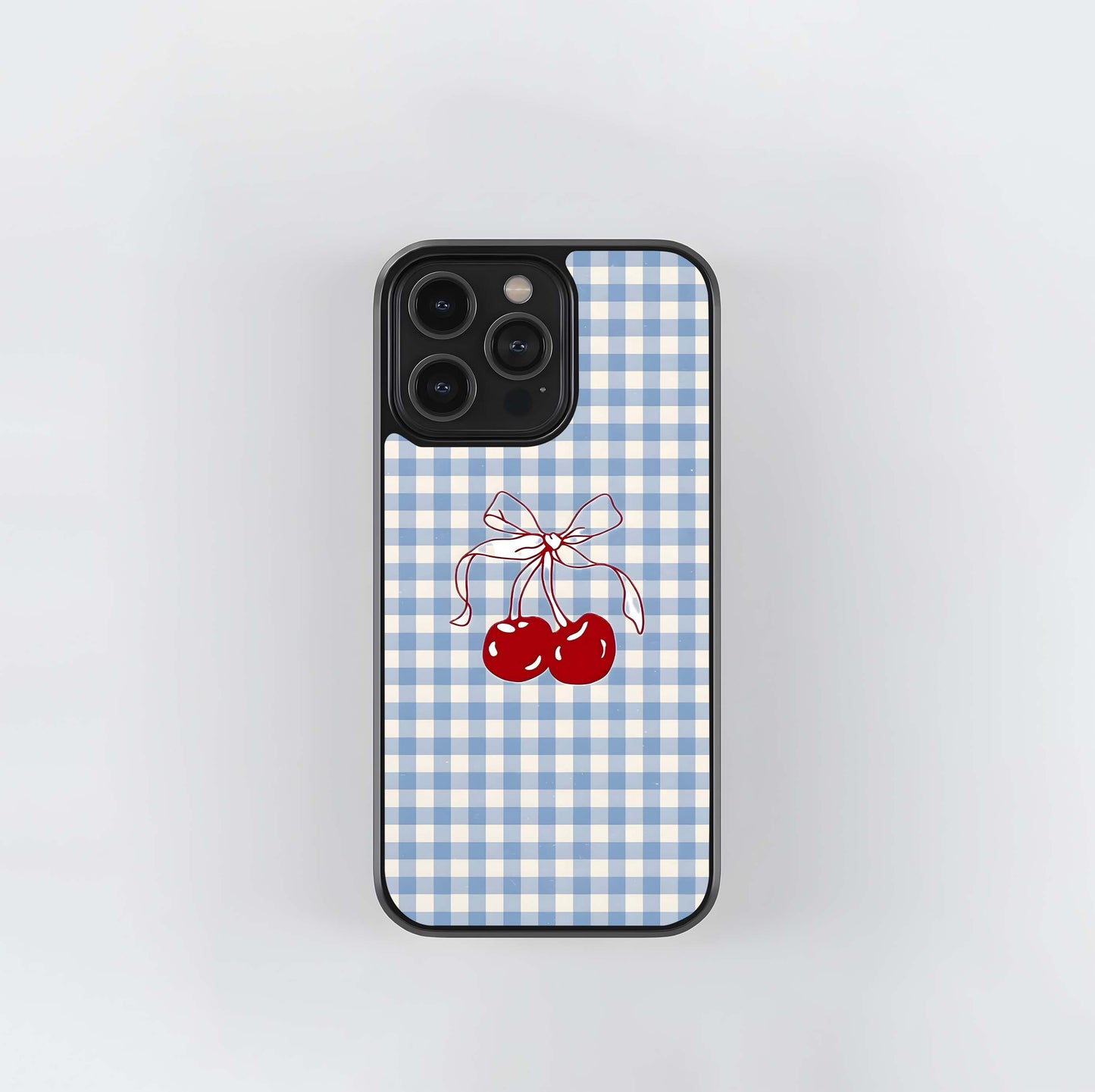 Blusshy Cherry With Checker Glass Case