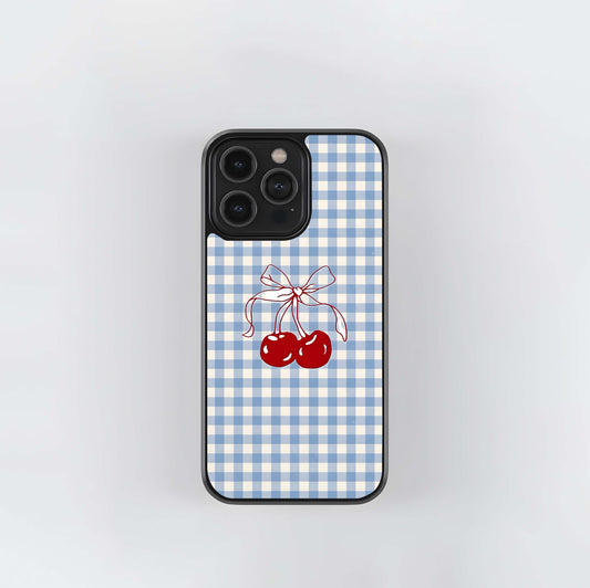 Blusshy Cherry With Checker Glass Case