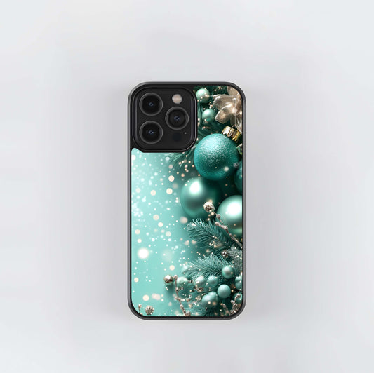 Teal & Gold Ornament Bokeh Glass Case