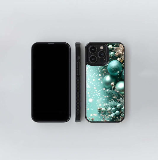 Teal & Gold Ornament Bokeh Glass Case