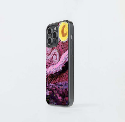 Blusshy Pink Vangogh Glass Case