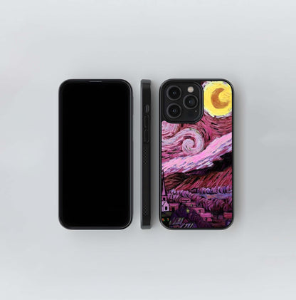 Blusshy Pink Vangogh Glass Case