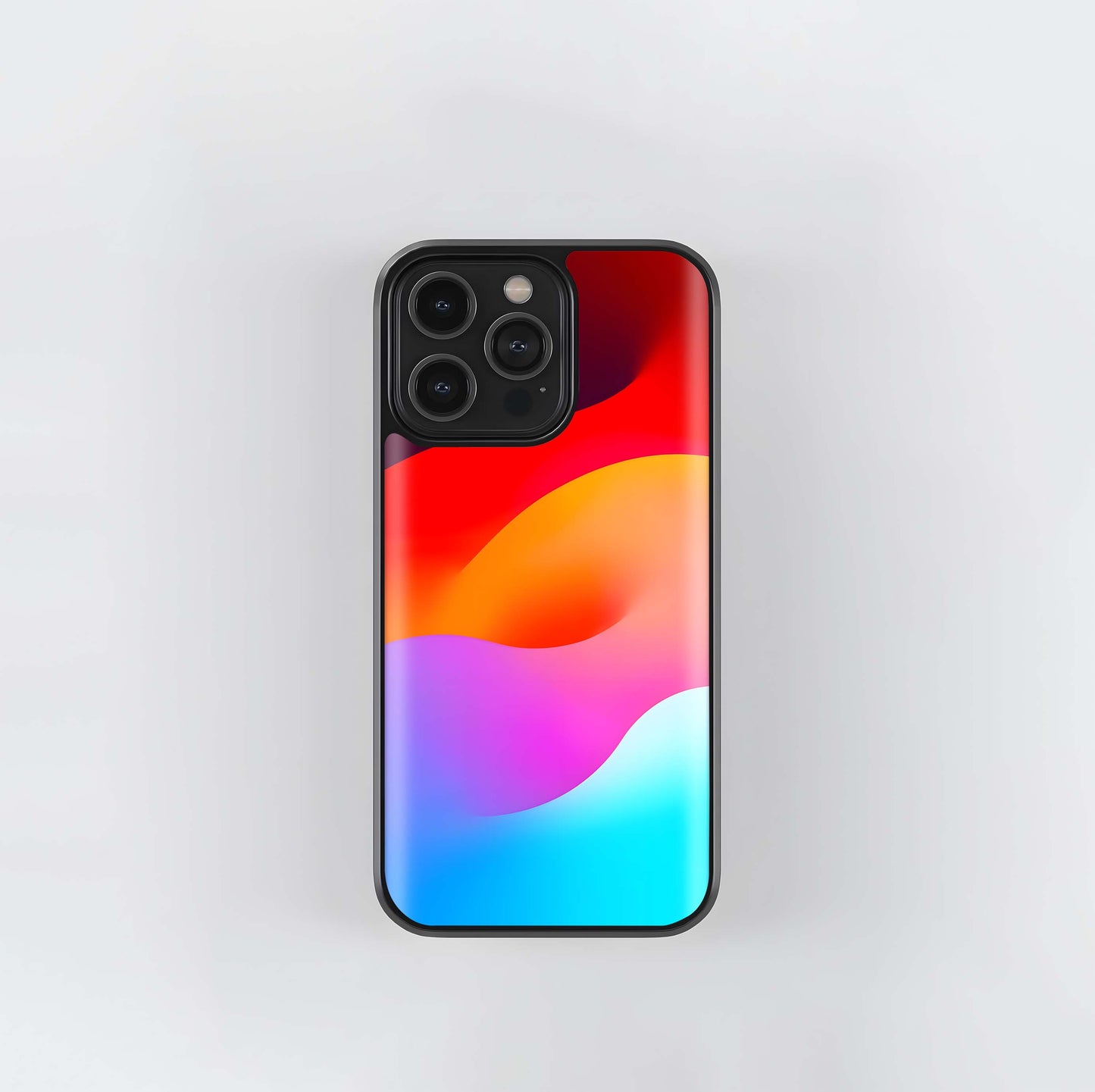 Gradient Wavy Curves Abstract Glass Case