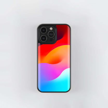 Gradient Wavy Curves Abstract Glass Case