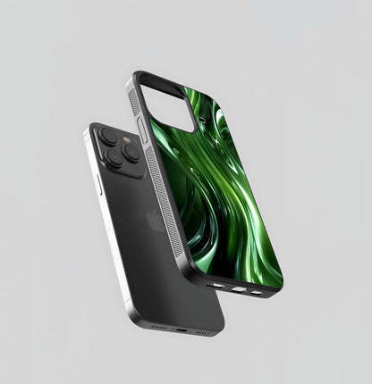 Green Ornate Damask Glass Case