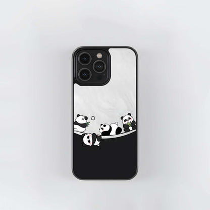Chibi Panda Border Glass Case