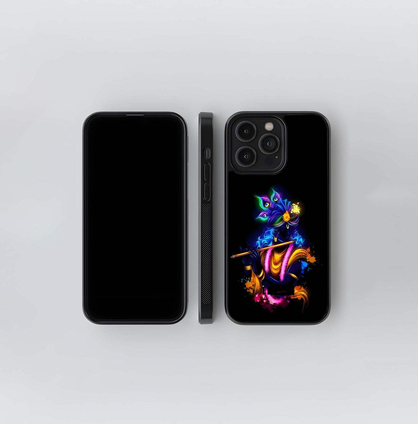 Neon Lord Krishna Flute Glass Case