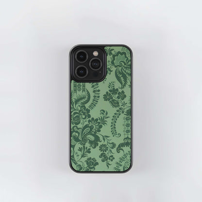 Green Ornate Pattern Glass Case