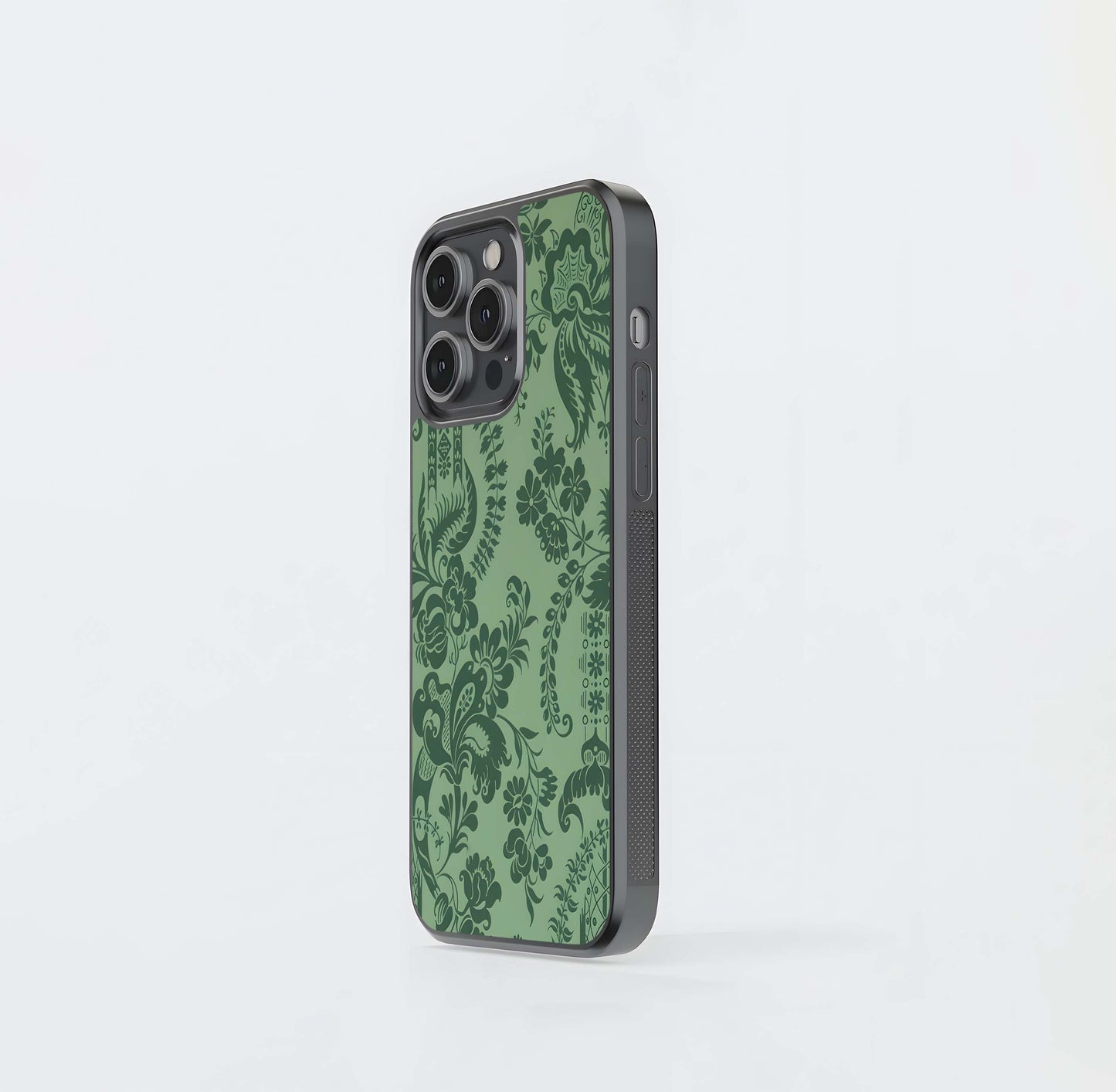Green Ornate Pattern Glass Case