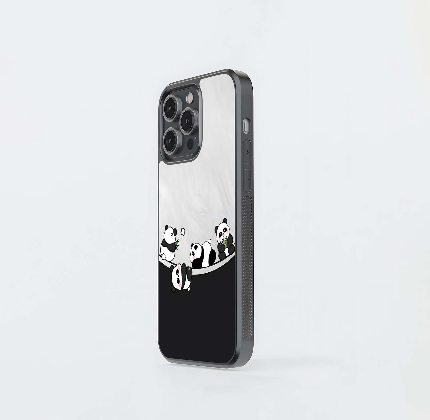 Chibi Panda Border Glass Case