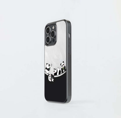 Chibi Panda Border Glass Case