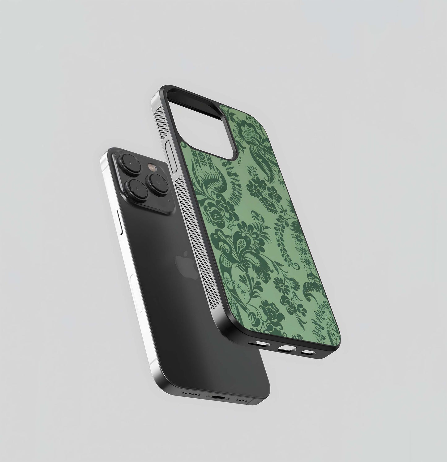 Green Ornate Pattern Glass Case