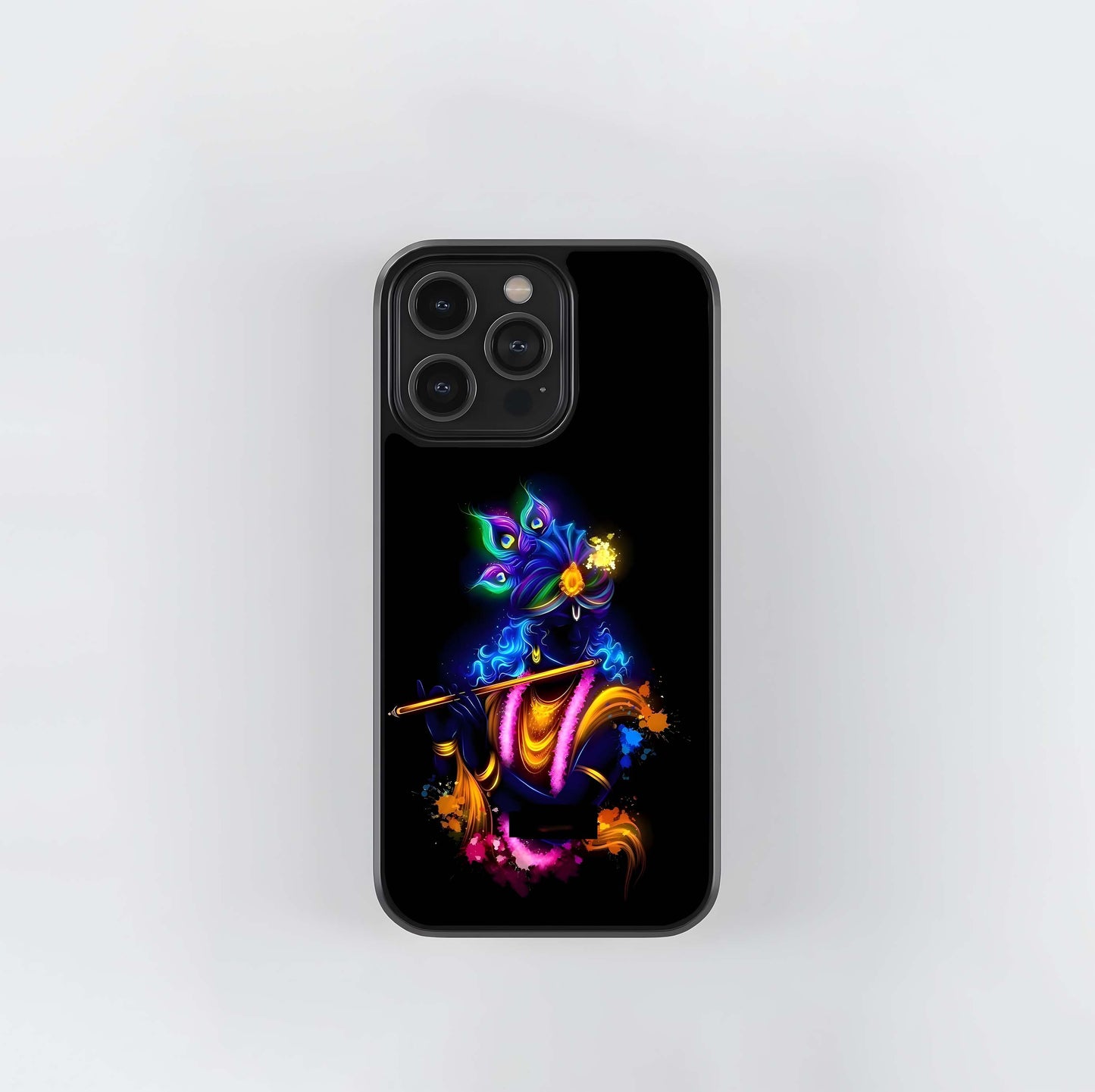 Neon Lord Krishna Flute Glass Case