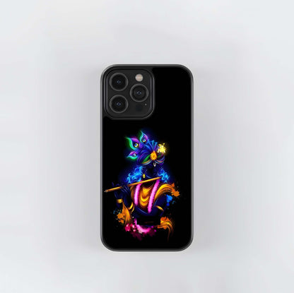 Neon Lord Krishna Flute Glass Case