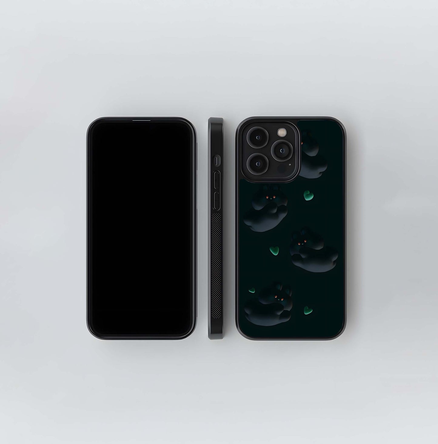 Cuddle Bears in the Dark Glass Case