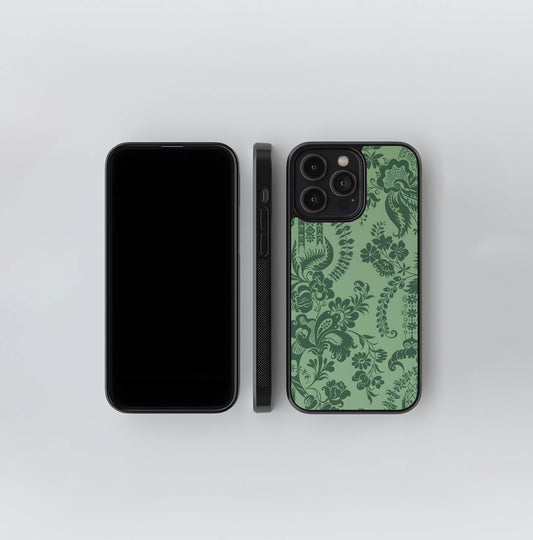 Green Ornate Pattern Glass Case