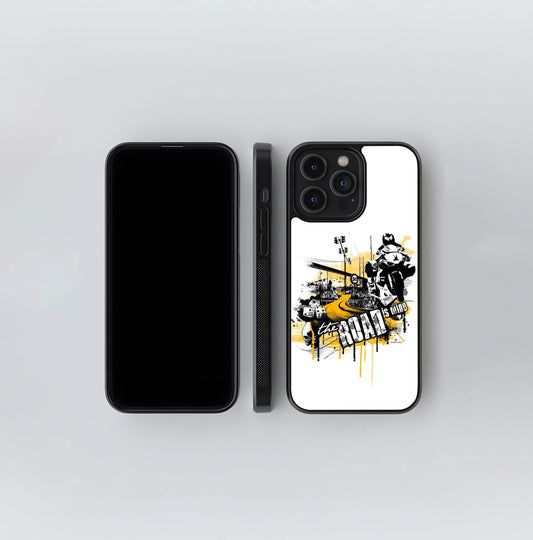 Grungy Race Graphic Glass Case