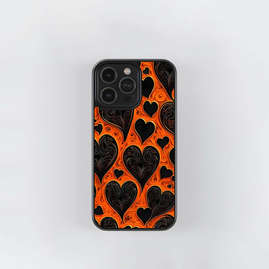 Halloween Heart Pattern Glass Case