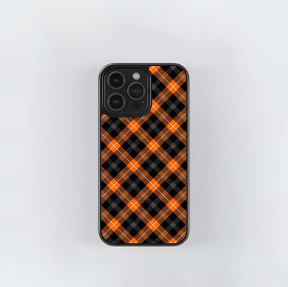 Halloween Plaid Glass Case