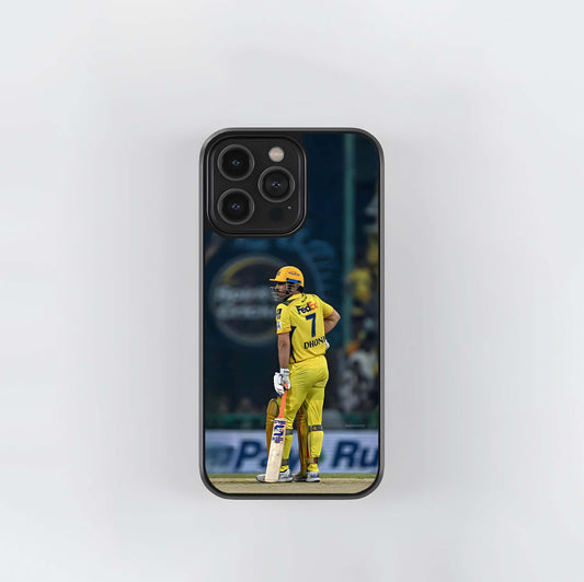 MSD Batting Stance (CSK Yellow) Glass Case