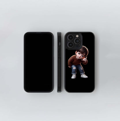 Cute Boy in Ripped Jeans Doing Shaka Hand Sign Glass Case