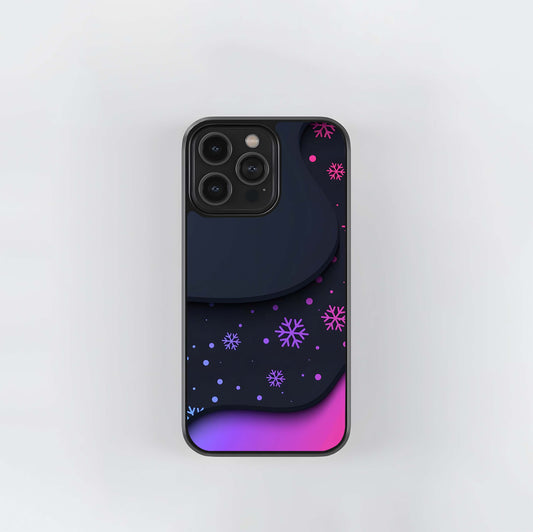 Neon Snowflake Layers Glass Case