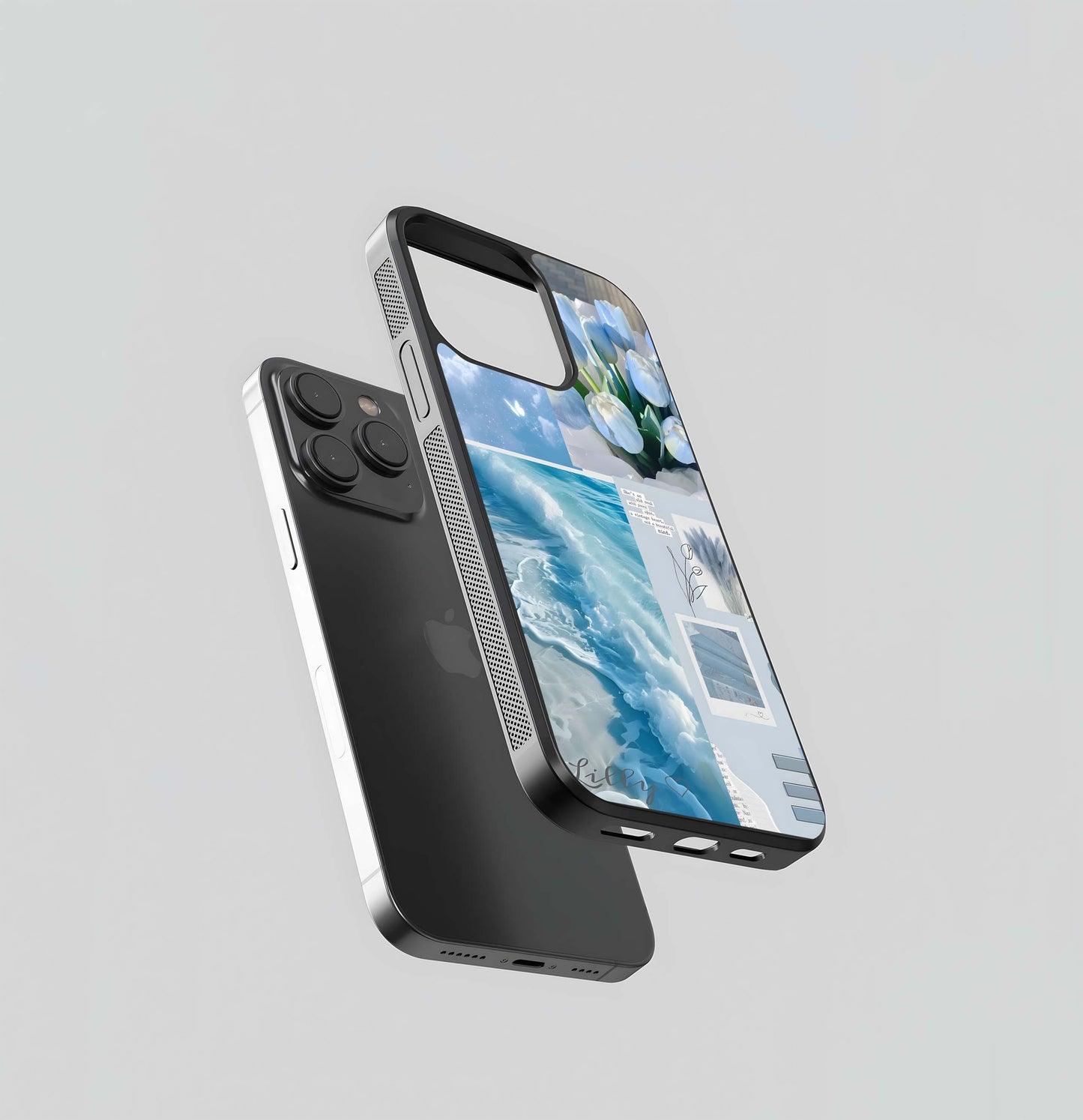 Blue Aesthetic Design Glass Case