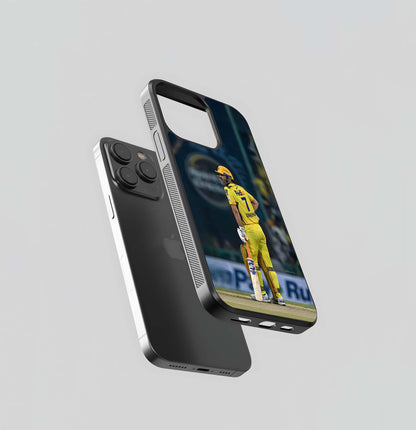 MSD Batting Stance (CSK Yellow) Glass Case