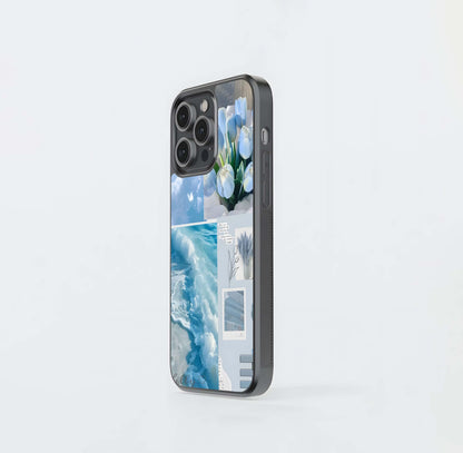 Blue Aesthetic Design Glass Case