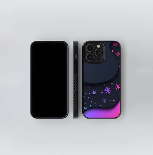 Neon Snowflake Layers Glass Case
