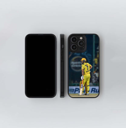 MSD Batting Stance (CSK Yellow) Glass Case