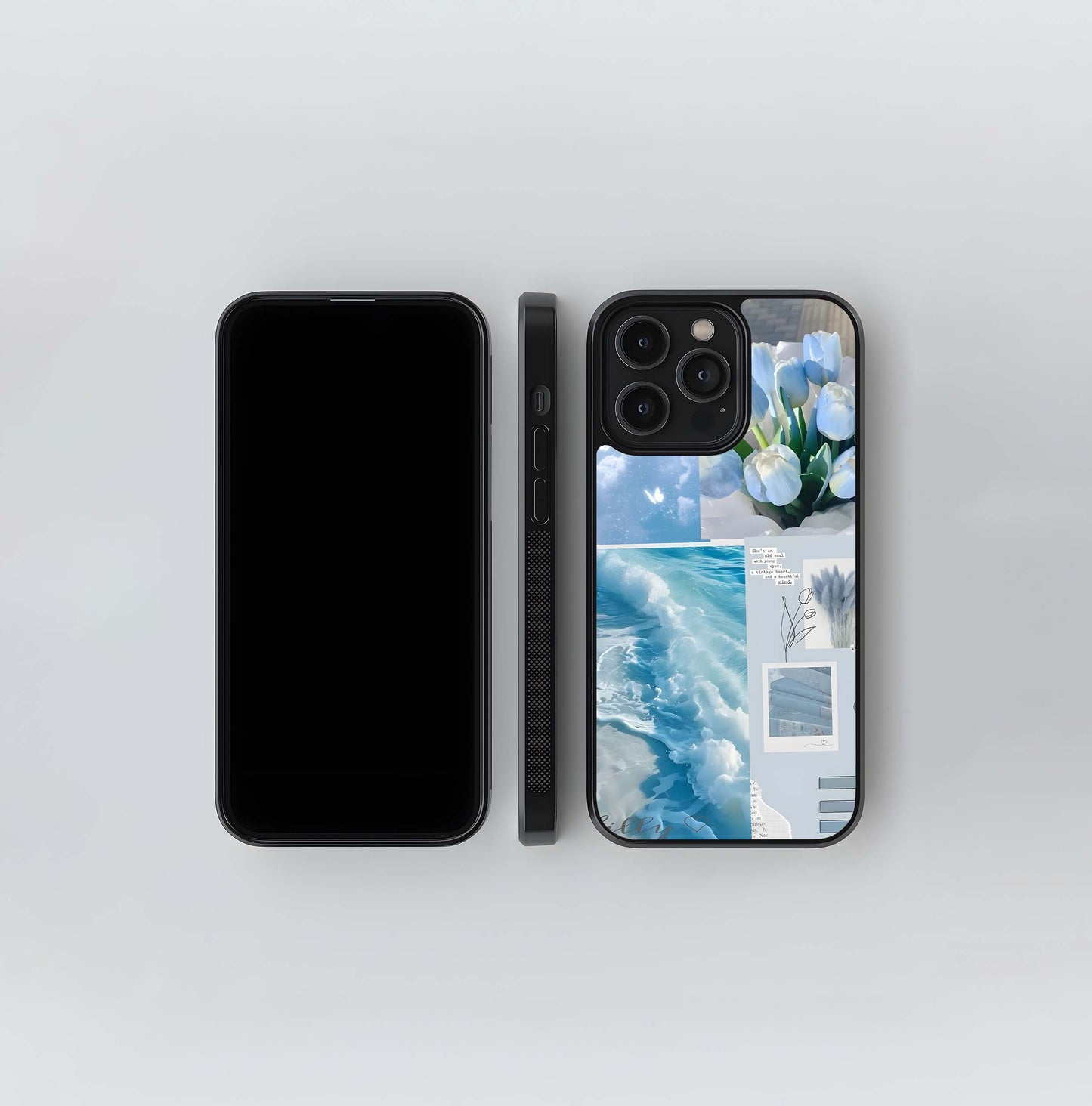 Blue Aesthetic Design Glass Case