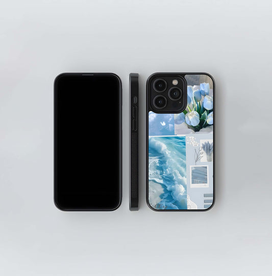 Blue Aesthetic Design Glass Case