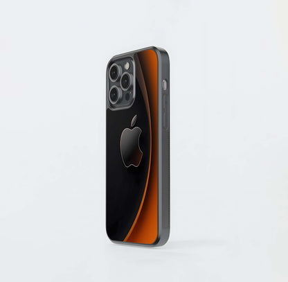 Black and Orange Corporate Apple Glass Case
