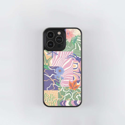 Abstract Nature Patchwork Glass Case
