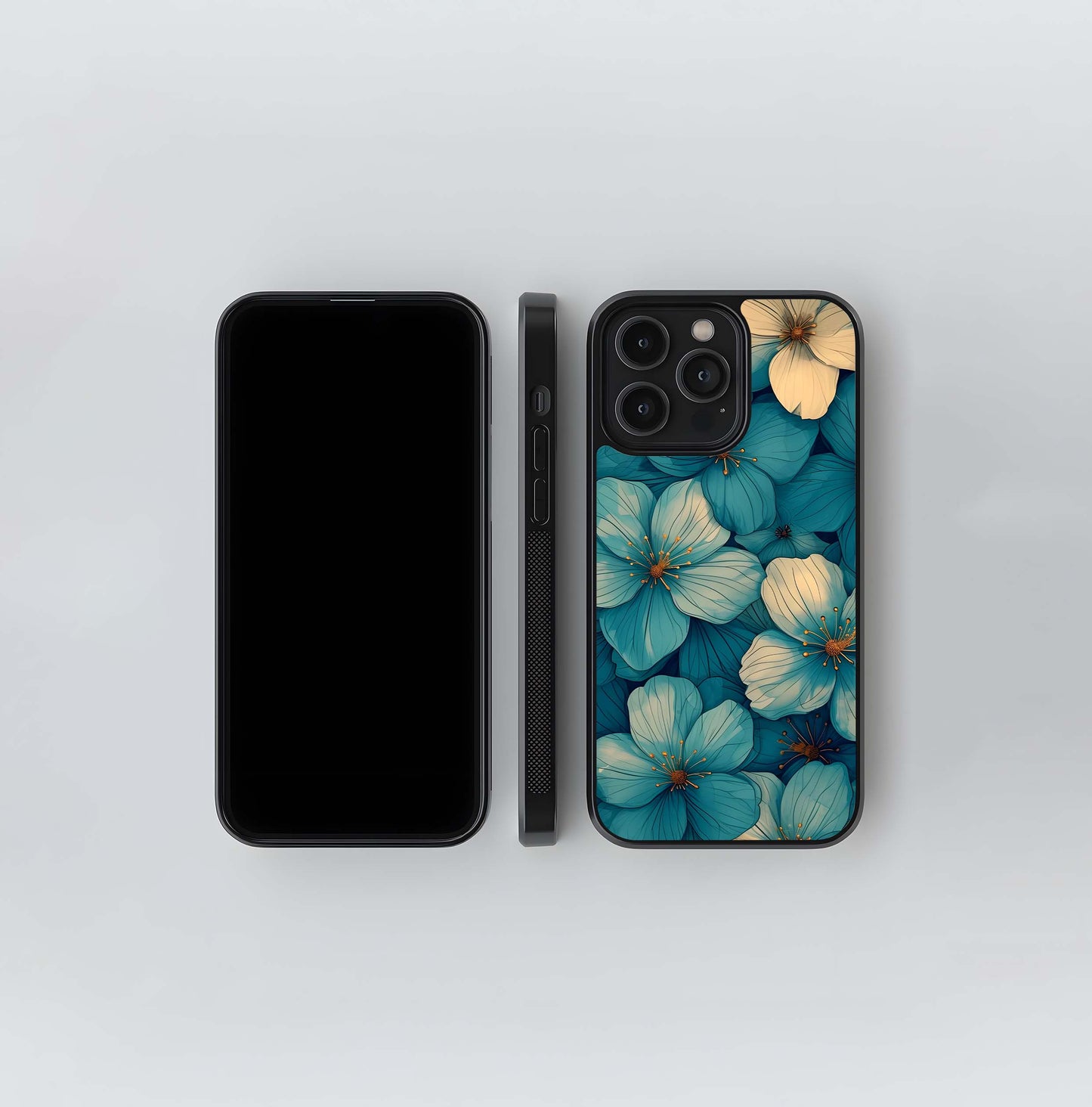 Azure Bloom Glass Case