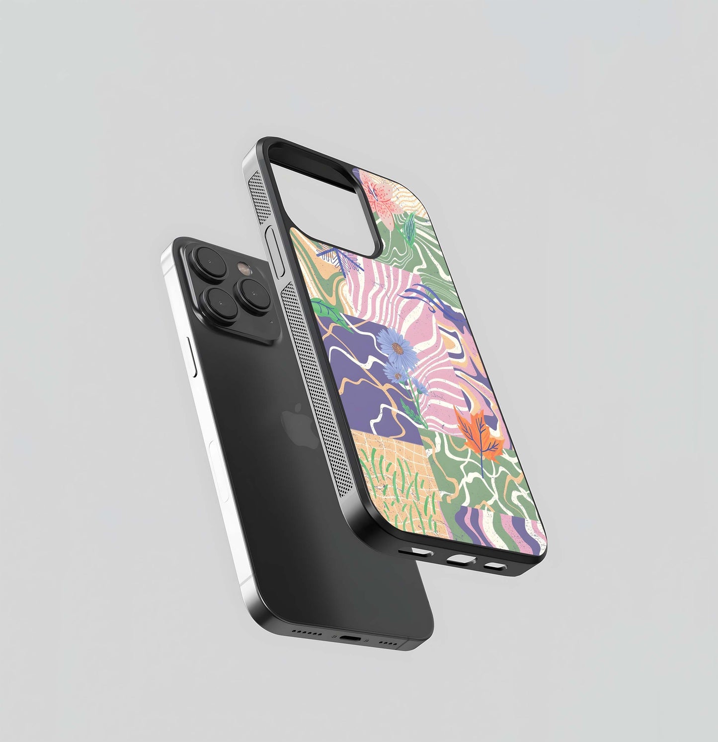 Abstract Nature Patchwork Glass Case