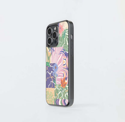 Abstract Nature Patchwork Glass Case