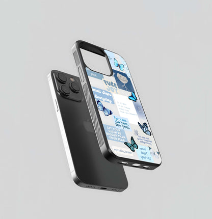 Blue Butterfly Energy Glass Case