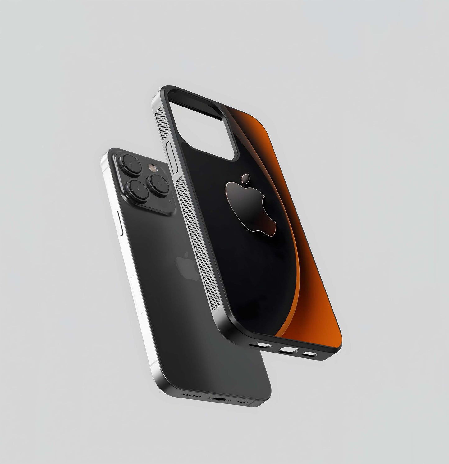 Black and Orange Corporate Apple Glass Case