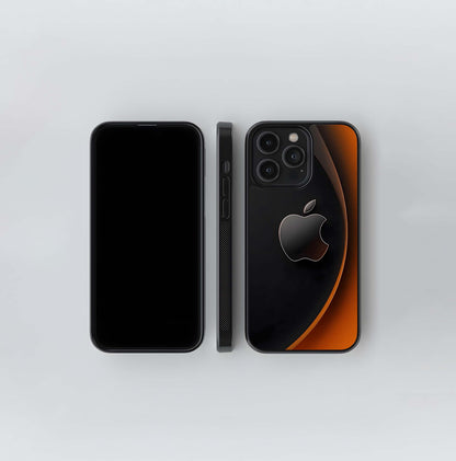Black and Orange Corporate Apple Glass Case