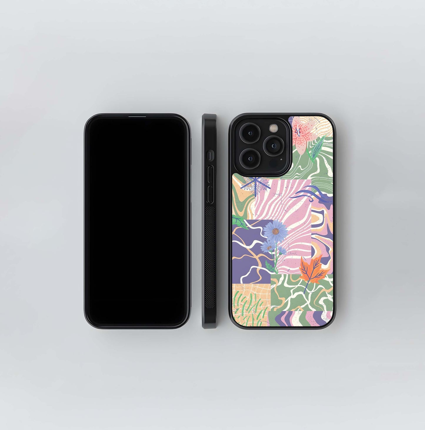 Abstract Nature Patchwork Glass Case