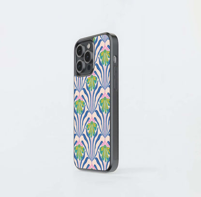 Bold Blue Botanical Glass Case