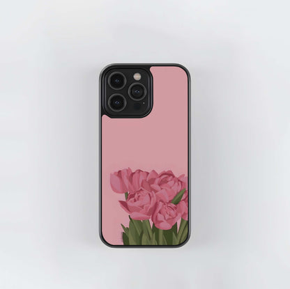 Bold Blush Blooms Glass Case