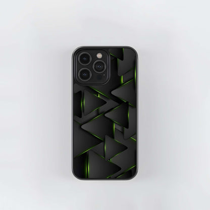 Neon Stealth Triangles Glass Case