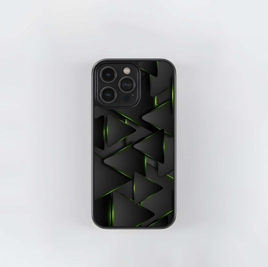 Neon Stealth Triangles Glass Case