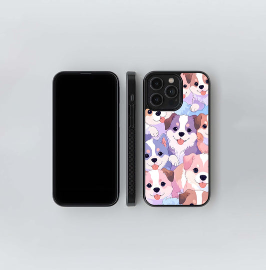 Cute Dogs Pattern Glass Case