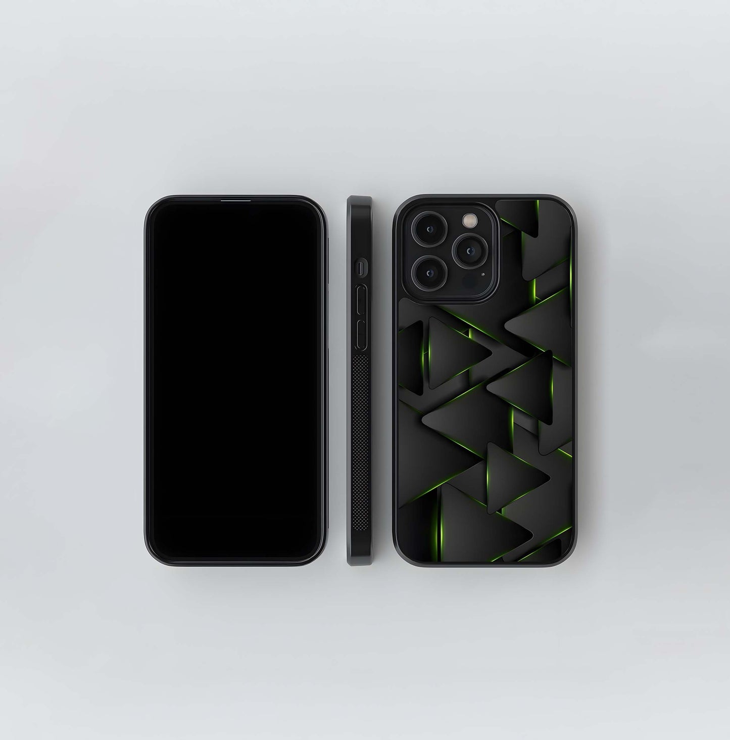 Neon Stealth Triangles Glass Case