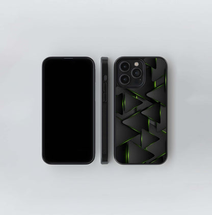 Neon Stealth Triangles Glass Case
