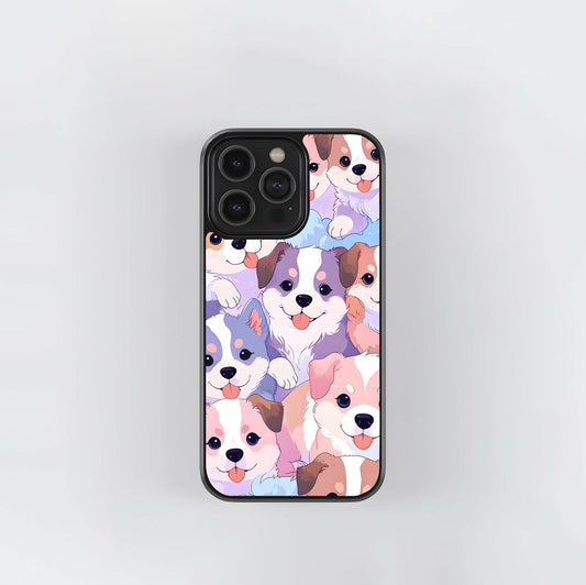Cute Dogs Pattern Glass Case